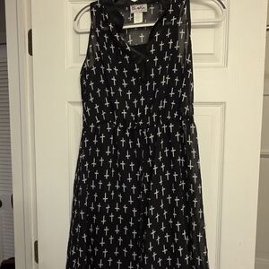 Relativity Black and White Cross Midi Dress